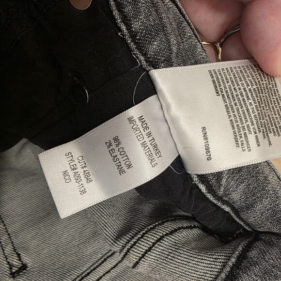 AGOLDE Gray High Rise Slim Fit Raw Hem Crop Stretch Casual Nico Jeans Size 30 - Picture 8 of 9